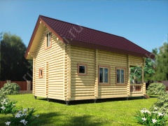 Баня из оцилиндрованного бревна 6×8 (ББ-43), 96 м²