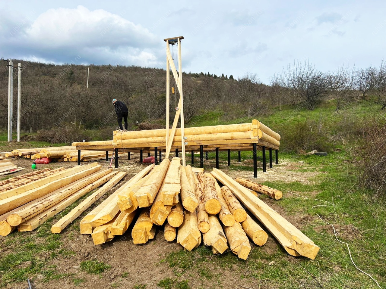 Сборка сруба 6х6 с мансардой. Крым, Алушта. — фото 16 Сборка сруба 6х6 с мансардой. Крым, Алушта. — фото 16