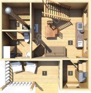 Дом-баня 6×6 м, 36 м²