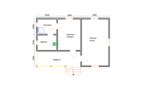 Баня из профилированного бруса с террасой (БН-92) 54 м²