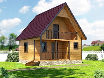 Баня 6 на 6 двухэтажная (БН-30) 36 м²