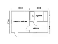 Баня из бруса 3×6 (Б-10), 18 м²
