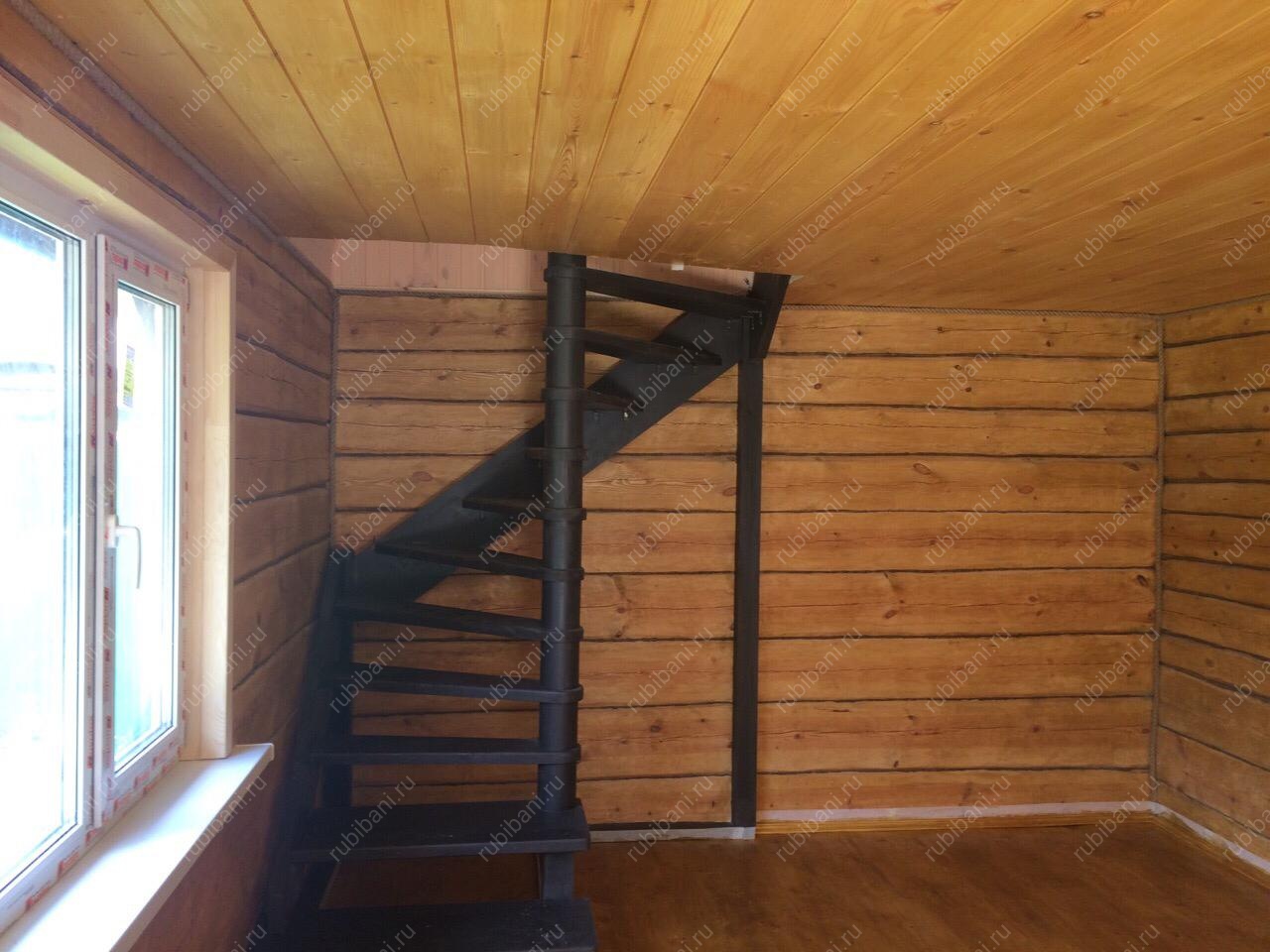 Баня из бревна 6 на 4 с мансардой — фото 5 Баня из бревна 6 на 4 с мансардой — фото 5