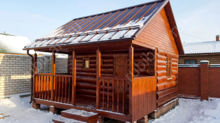 Баня 4×3 с террасой, 20 м²