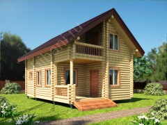Баня из оцилиндрованного бревна 6×8 (ББ-43), 96 м²