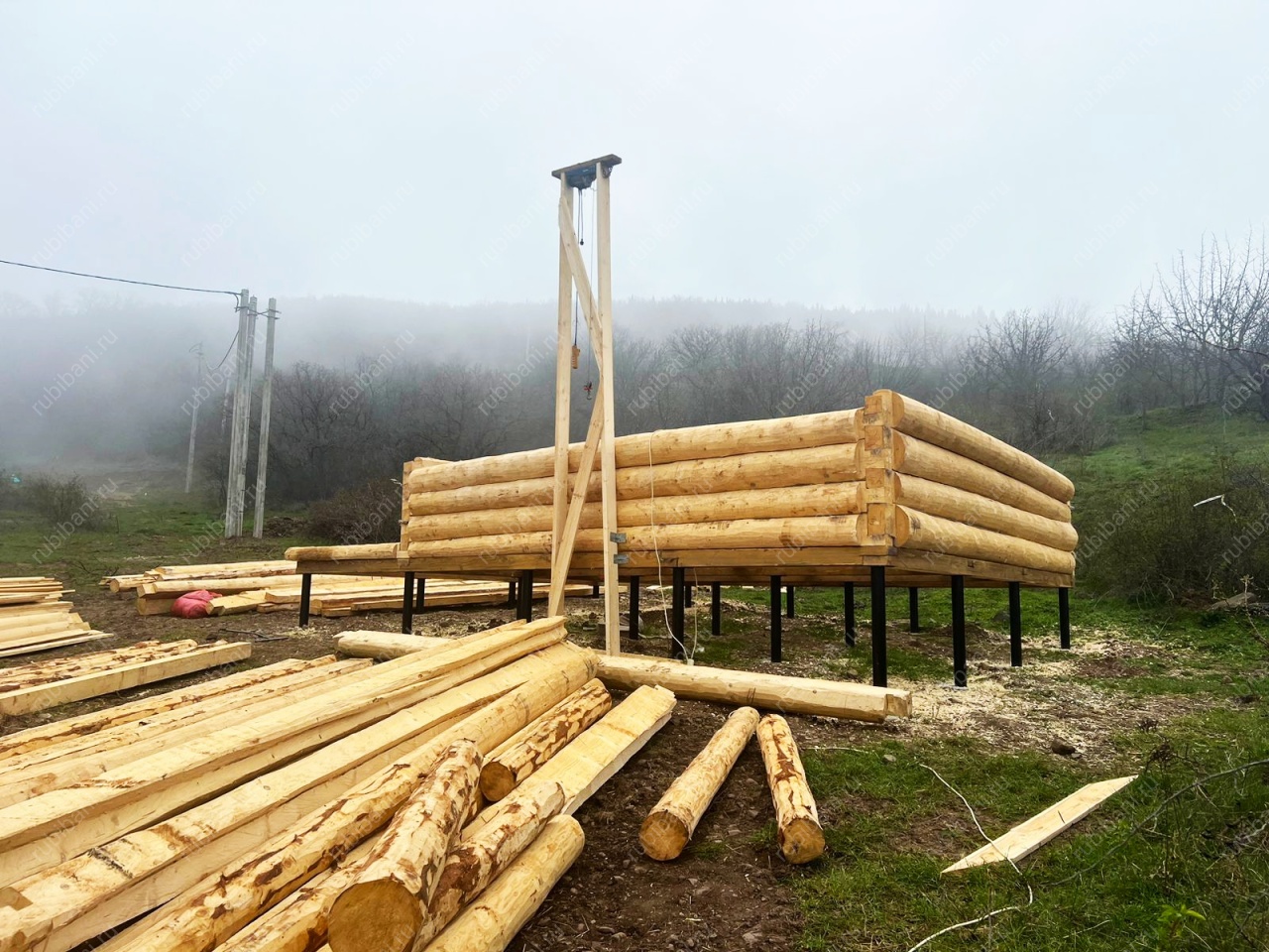 Сборка сруба 6х6 с мансардой. Крым, Алушта. — фото 14 Сборка сруба 6х6 с мансардой. Крым, Алушта. — фото 14