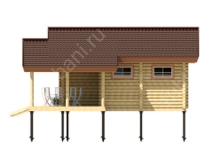 Баня из бревна 6×9 (ББ-49), 60 м²