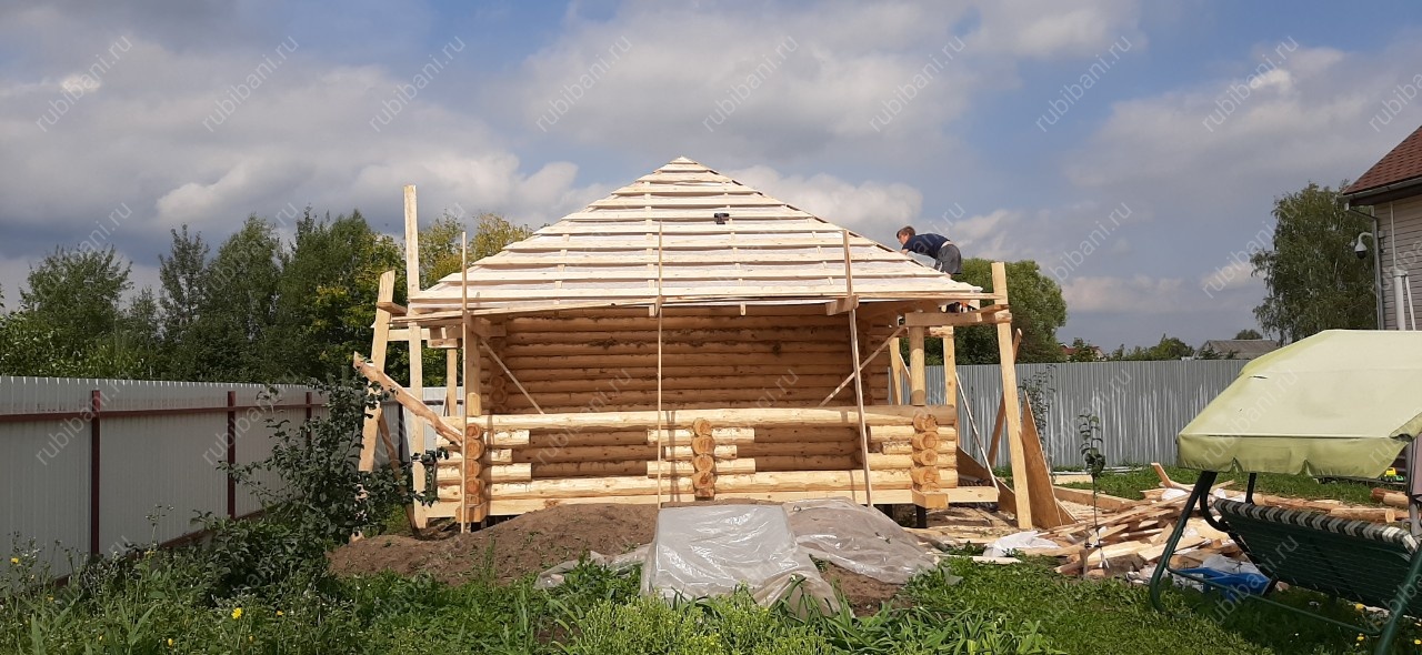 Баня из бревна, сруб в чашу — фото 11 Баня из бревна, сруб в чашу — фото 11