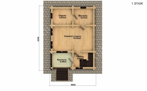 Баня из оцилиндрованного бревна 6×8 (ББ-43), 96 м²