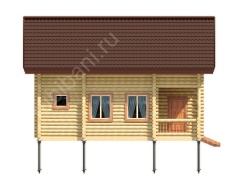 Баня из оцилиндрованного бревна 6×8 (ББ-43), 96 м²