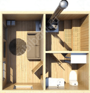 Баня 4×3 с террасой, 20 м²
