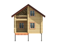 Баня из оцилиндрованного бревна 6×8 (ББ-43), 96 м²