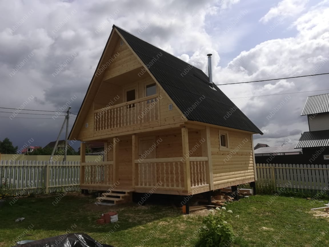 Брус 6 на 4 с террасой и мансардой — фото 1 Брус 6 на 4 с террасой и мансардой — фото 1