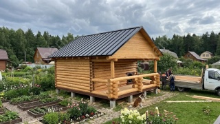 Баня 5×5 с террасой, 35 м²