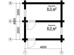 Дом 4×4 м в чашу, 16 м²
