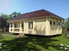 Баня из бревна 5.5×12.2 (ББ-16), 67.1 м²