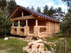 Баня 6×5 с террасой, 30 м²