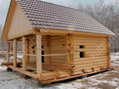 Баня 5×5 с террасой, 25 м²